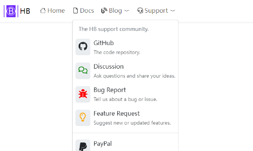 Header Menus - Header Module - Modules - HB Framework